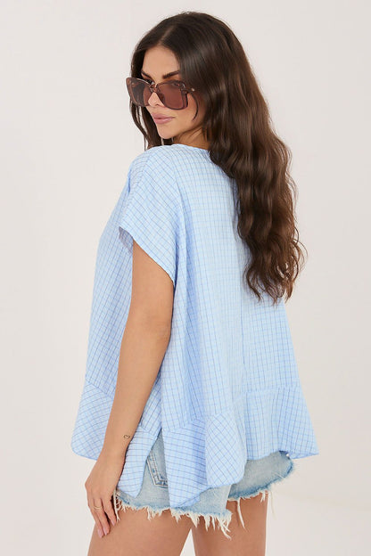   Bluzka Model IT-BZ-FL10332.80 Light Blue - Italy Moda 
