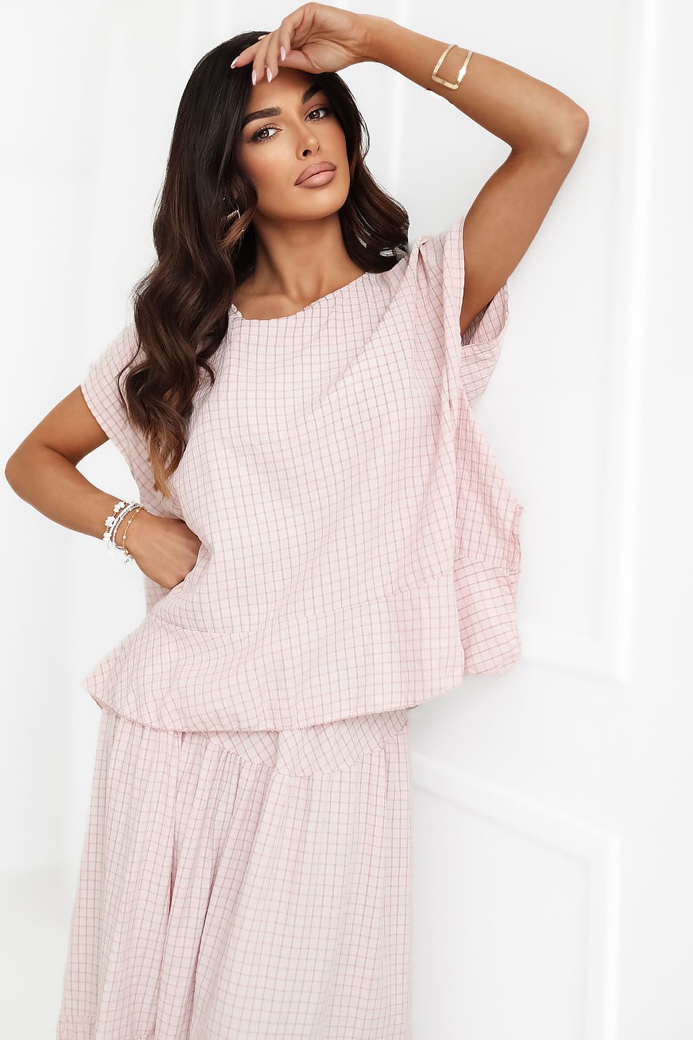   Bluzka Model IT-BZ-FL10332.80 Light Pink - Italy Moda 