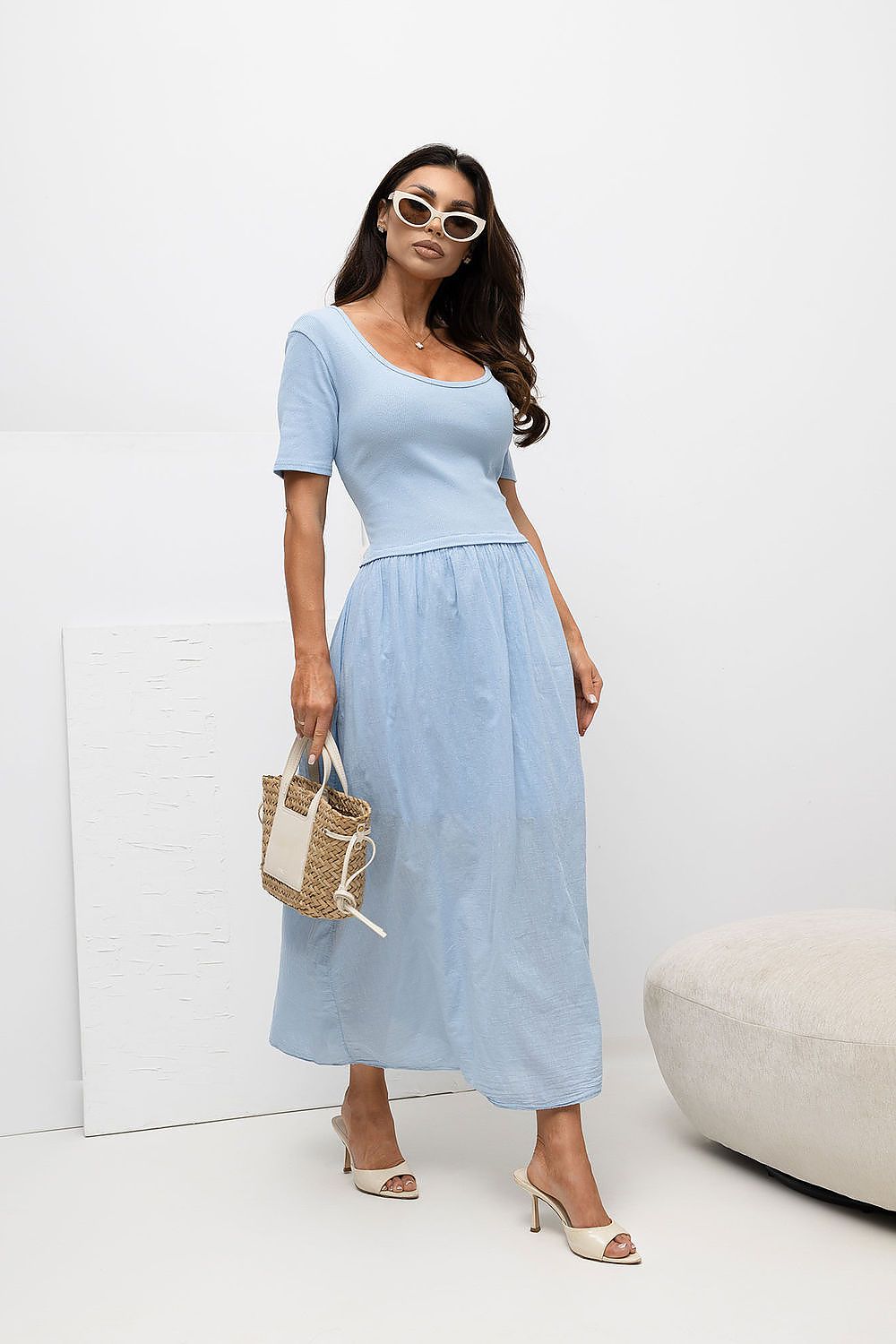  Sukienka Model MI-SK-26044.79 Light Blue - Italy Moda 