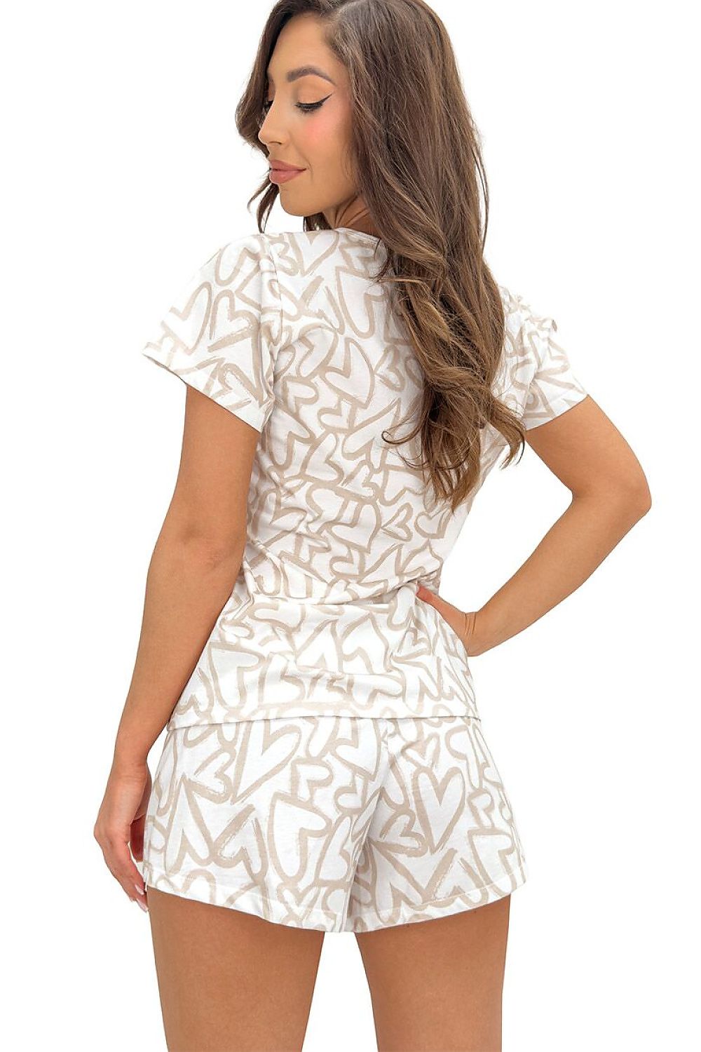  Piżama Damska Model Adore Serca 234847 Beige Wzór - Donna 