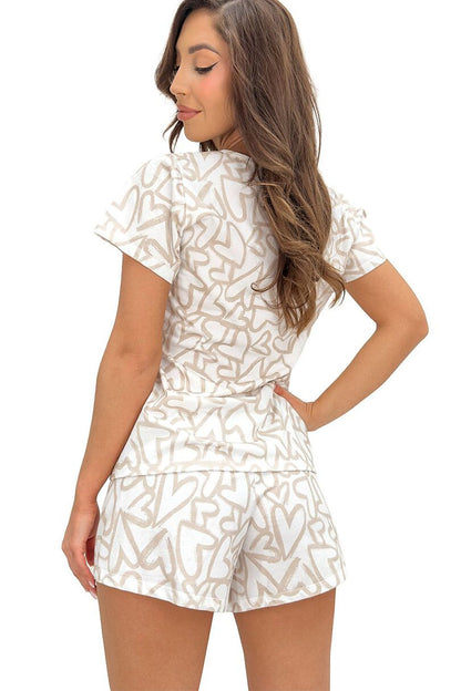  Piżama Damska Model Adore Serca 234847 Beige Wzór - Donna 