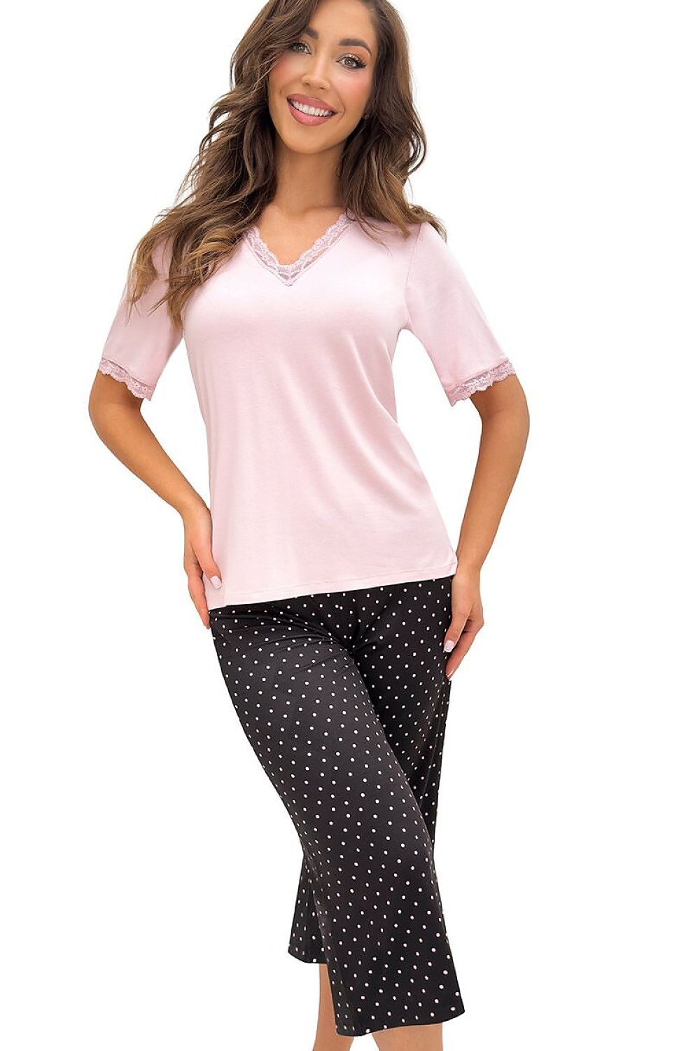  Piżama Damska Model Pati 3/4 232957 Black/Pink - Donna 