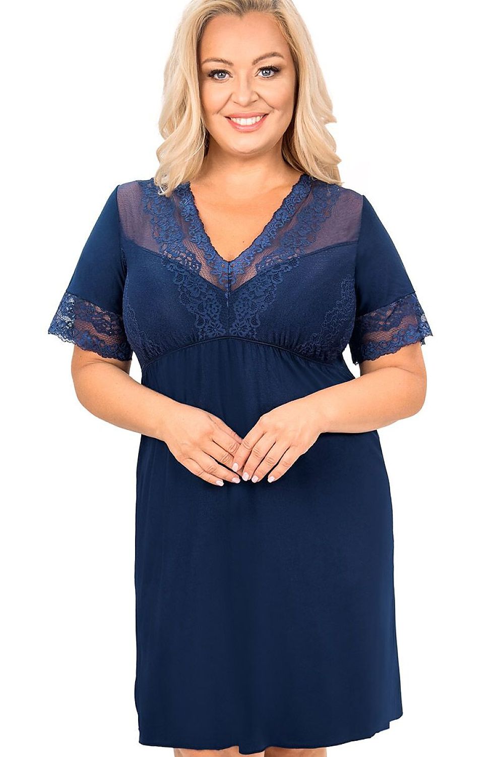   Koszula Nocna Model Linda Plus Size 232933 Navy - Donna 