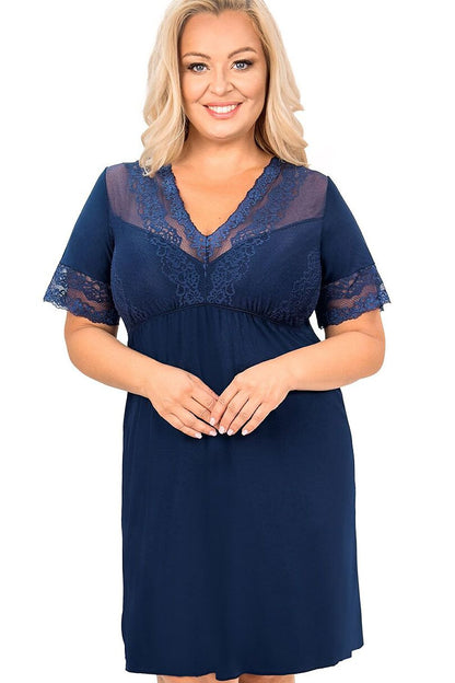   Koszula Nocna Model Linda Plus Size 232933 Navy - Donna 