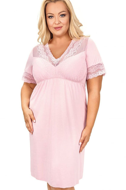   Koszula Nocna Model Linda Plus Size 232927 Powder Pink - Donna 