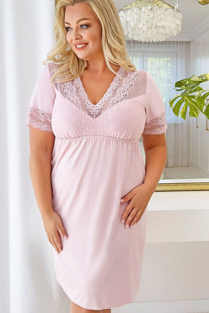   Koszula Nocna Model Linda Plus Size 232927 Powder Pink - Donna 