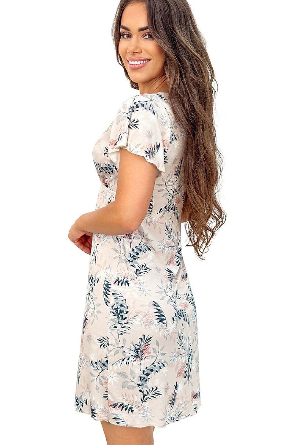  Koszulka nocna Koszula Nocna Model Goya 231901 Beige Wzór - Donna 