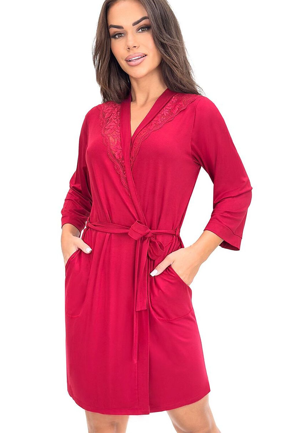  Szlafrok Damski Model Sonia 227917 Bordo - Donna 
