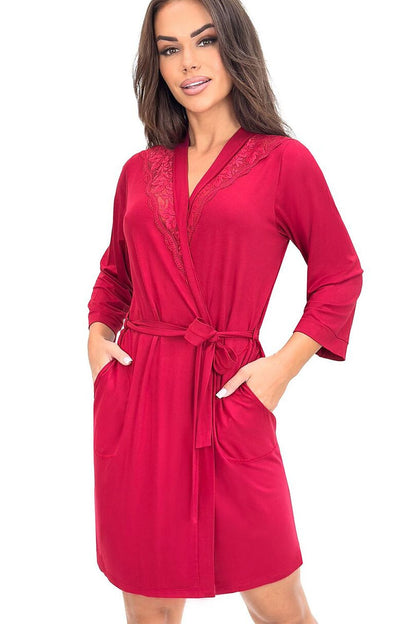 Szlafrok Damski Model Sonia 227917 Bordo - Donna 