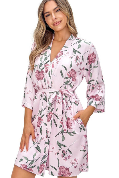  Szlafrok Damski Model Gabriela 235741 Powder Pink Wzór - Donna 