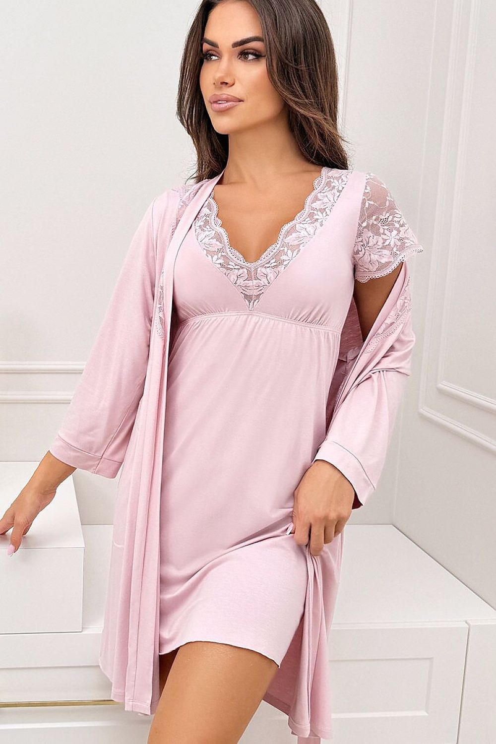  Koszulka nocna Koszula Nocna Model Sonia 227911 Powder Pink - Donna 