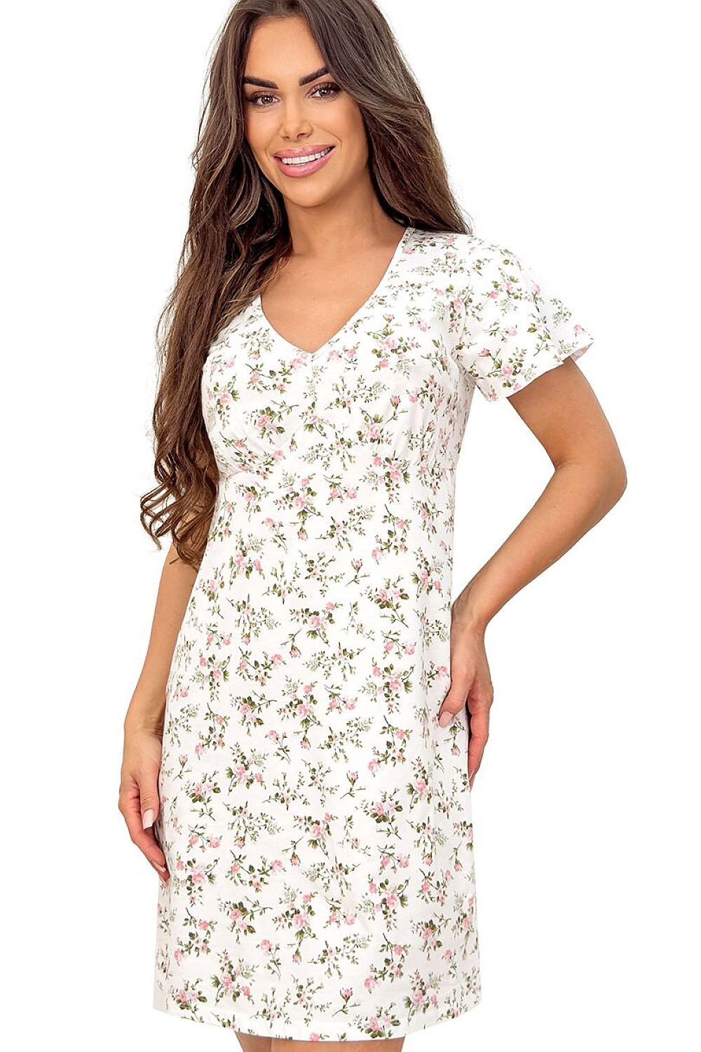  Koszulka nocna Koszula Nocna Model Emilia 226059 Ecru Wzór - Donna 
