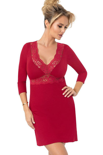  Koszulka nocna Koszula Nocna Model Margo 3/4 219318 Bordo - Donna 