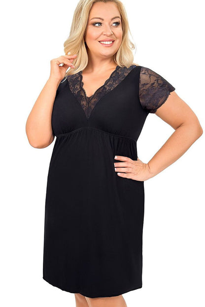   Koszula Nocna Model Sonia Plus Size 227899 Black - Donna 
