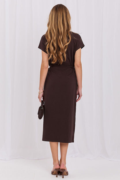  Sukienka Model RV-SK-A1447.78 Dark Brown - Rue Paris 