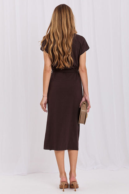  Sukienka Model RV-SK-A1448.21 Dark Brown - Rue Paris 