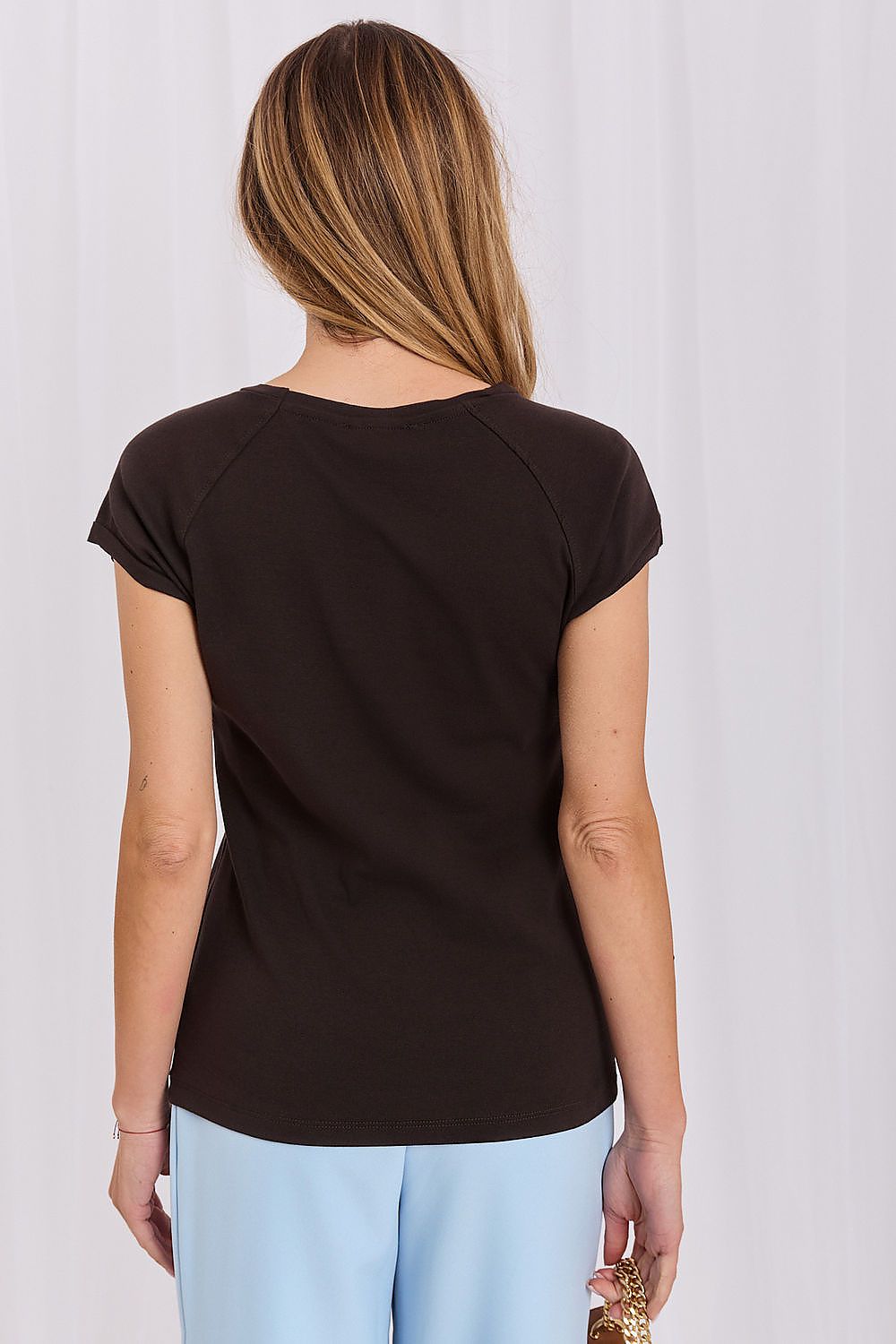  Tshirt Damski Model RV-TS-A1442.15 Dark Brown - Rue Paris 