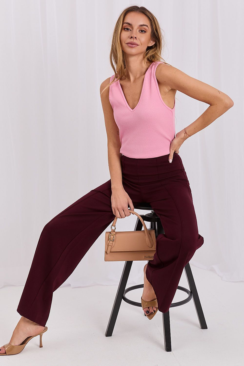  Koszulka Top Model RV-TP-A1438.29 Pink - Rue Paris 