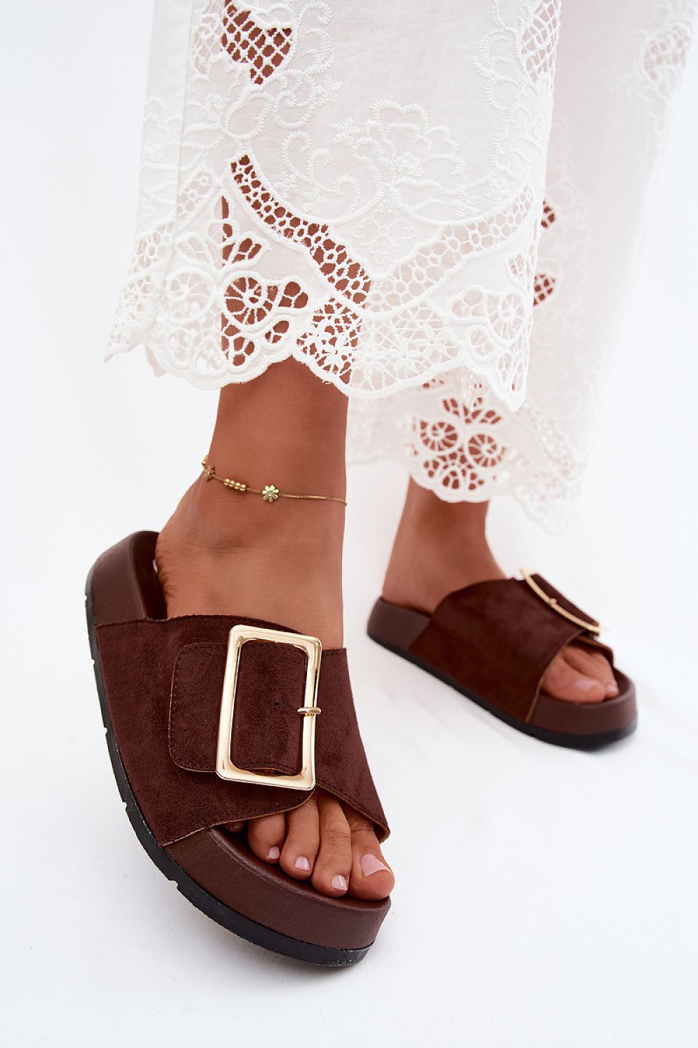  Sandał Klapki Model Coralora CK357 Czekolada - Step in style 