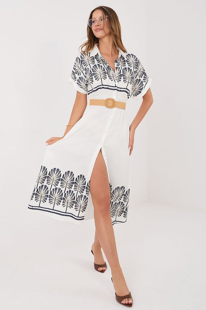 Sukienka Model IR-SK-2689-2.87 White/Navy - Italy Moda 