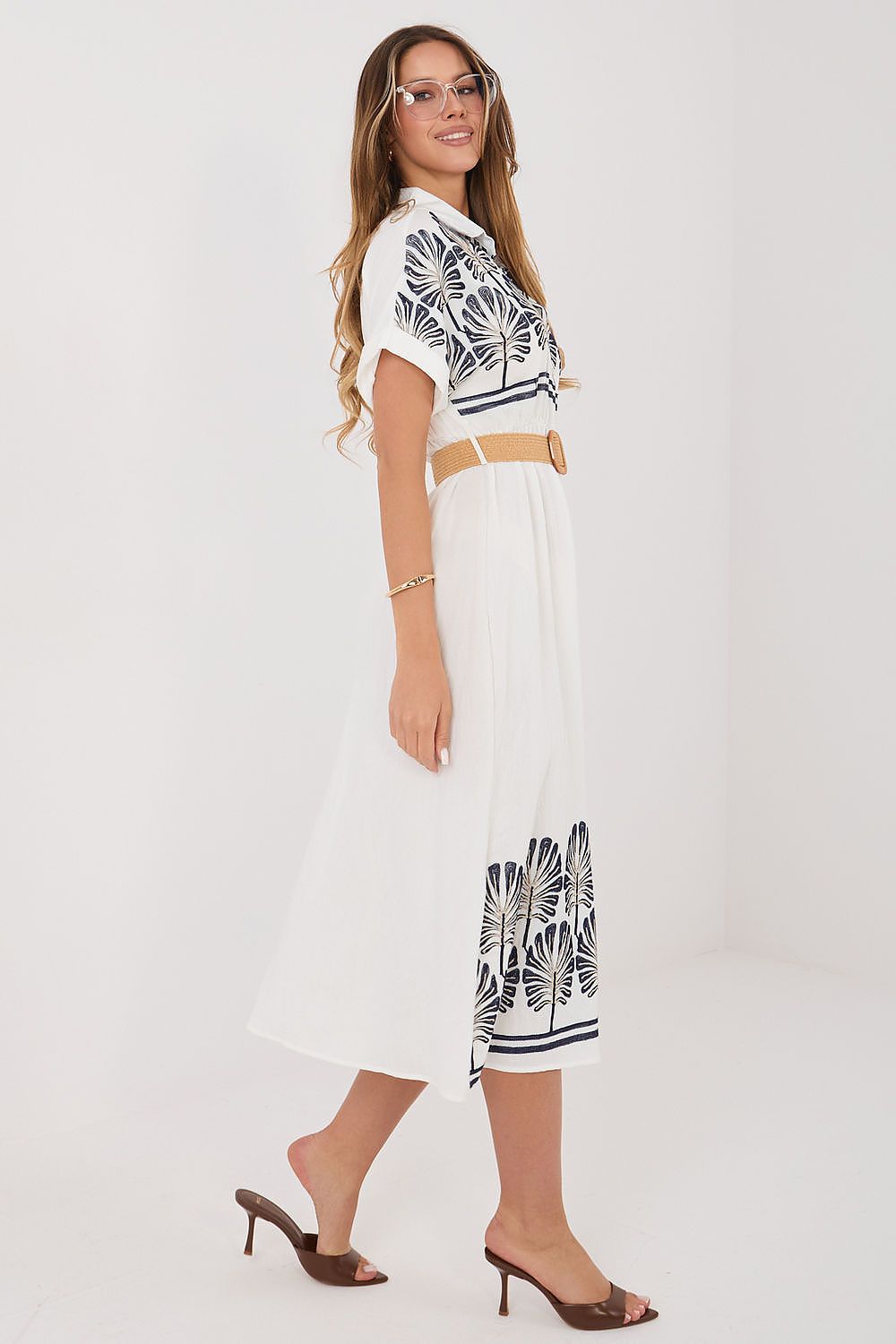  Sukienka Model IR-SK-2689-2.87 White/Navy - Italy Moda 