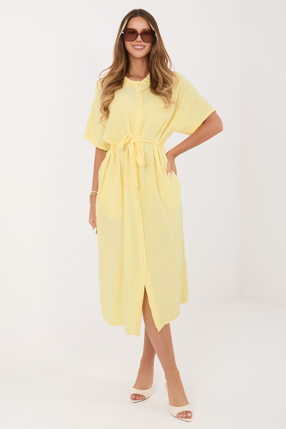  Sukienka Model MI-SK-3426.91 Light Yellow - Italy Moda 