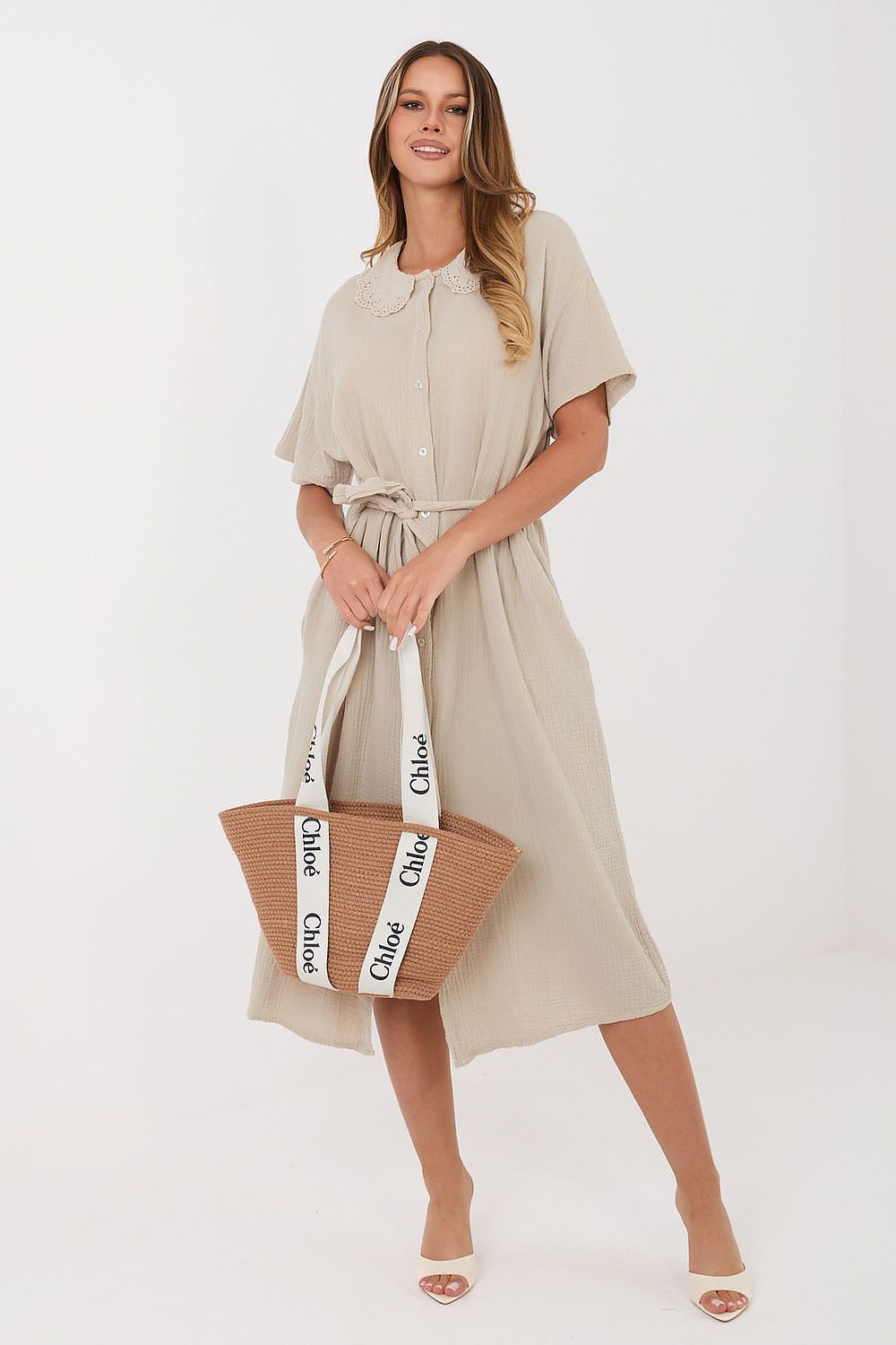  Sukienka Model MI-SK-3426.91 Beige - Italy Moda 