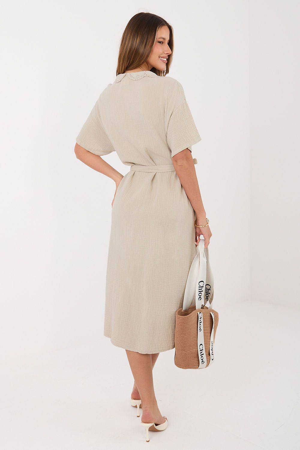  Sukienka Model MI-SK-3426.91 Beige - Italy Moda 