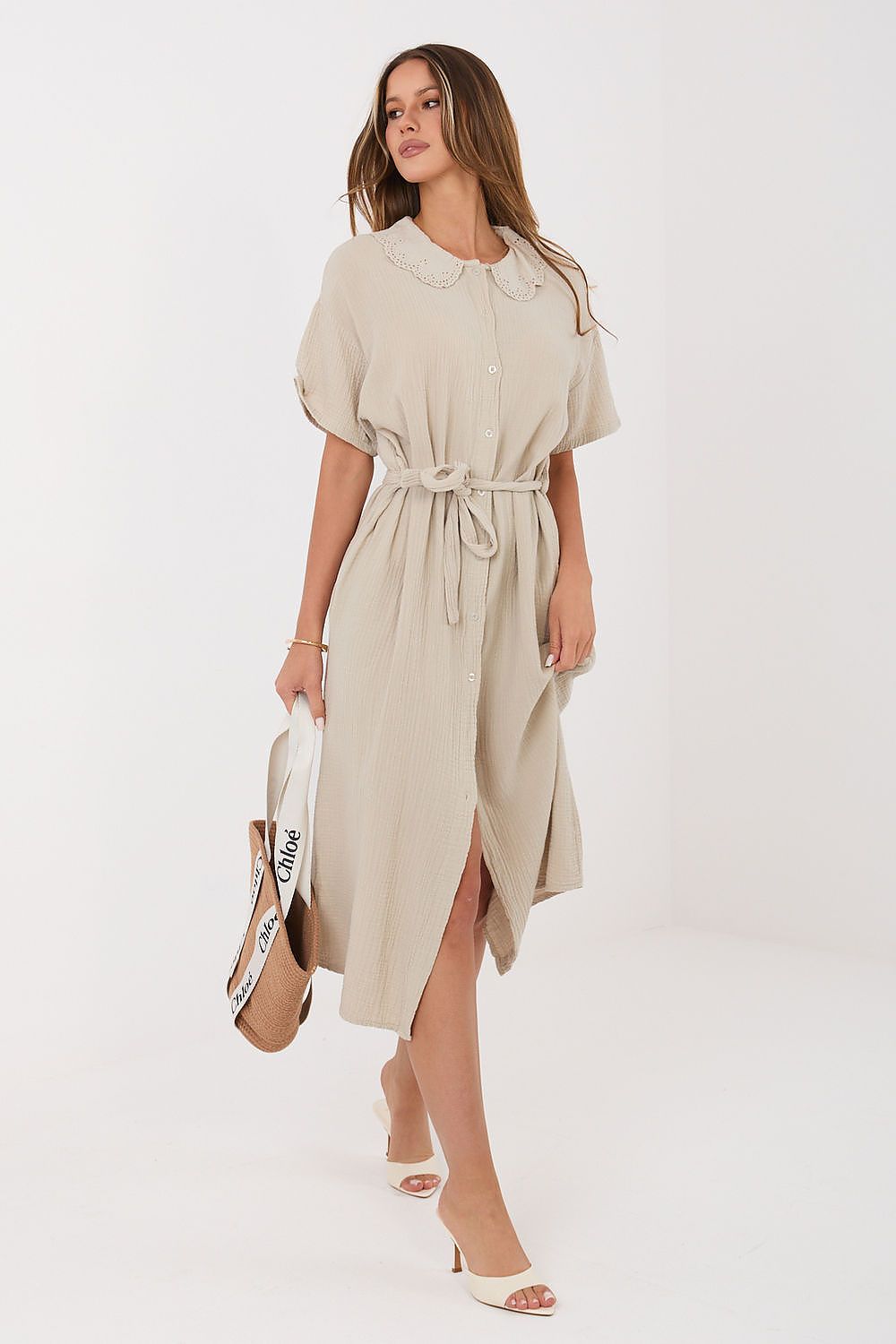  Sukienka Model MI-SK-3426.91 Beige - Italy Moda 