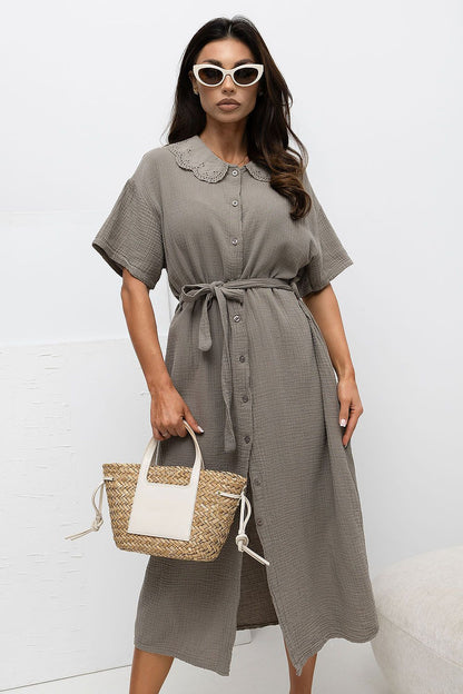  Sukienka Model MI-SK-3426.91 Dark Beige - Italy Moda 