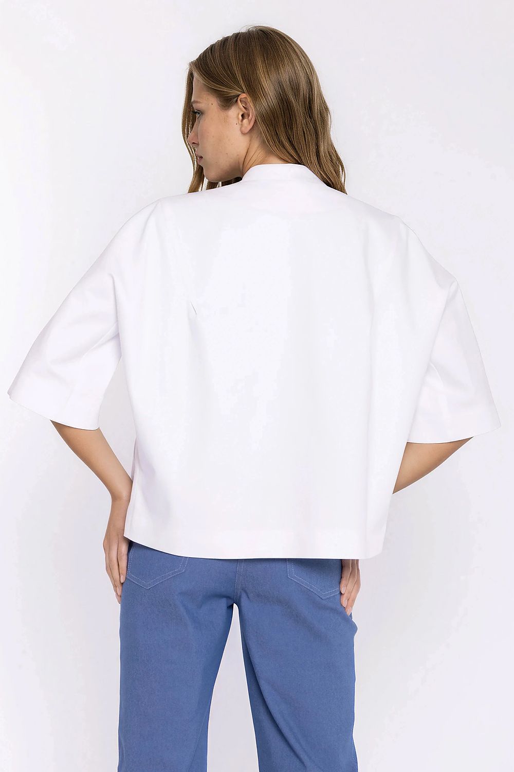   Jeansowa luźna kurtka Z101 White - Nife 