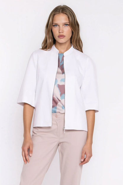   Jeansowa luźna kurtka Z101 White - Nife 