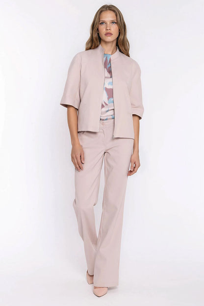   Jeansowa luźna kurtka Z101 Beige - Nife 