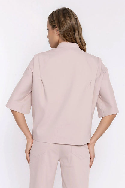   Jeansowa luźna kurtka Z101 Beige - Nife 