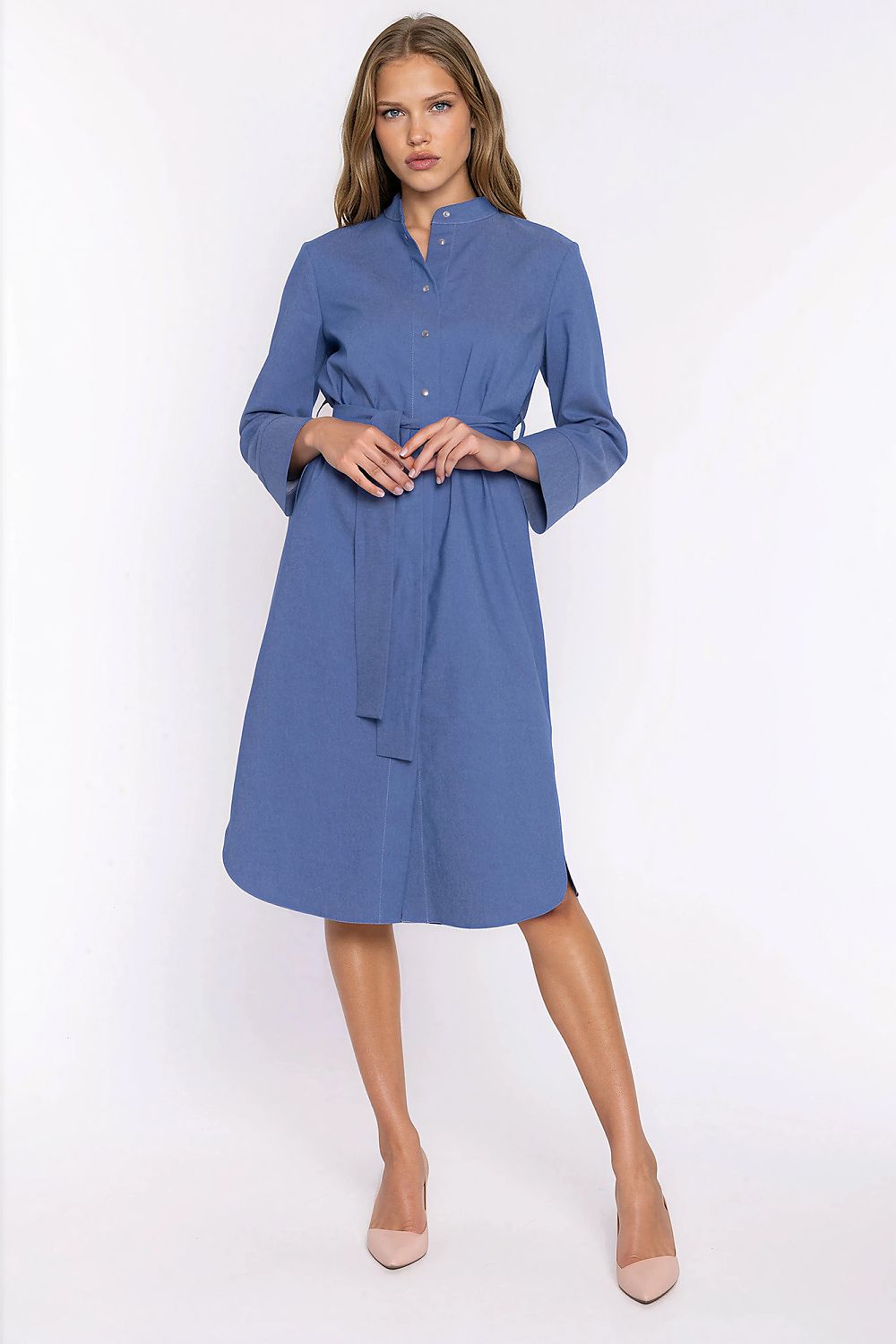  Sukienka Jeansowa sukienka S295 Blue Denim - Nife 