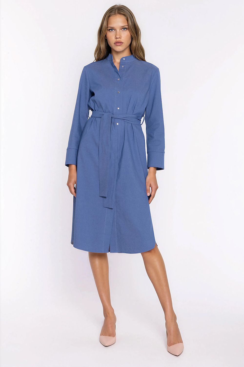  Sukienka Jeansowa sukienka S295 Blue Denim - Nife 