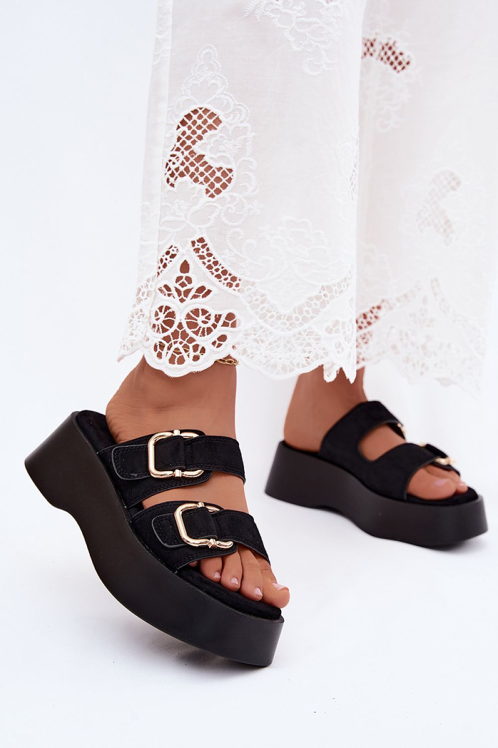  Sandał Klapki Model Hazelia THS-162 Black - Step in style 