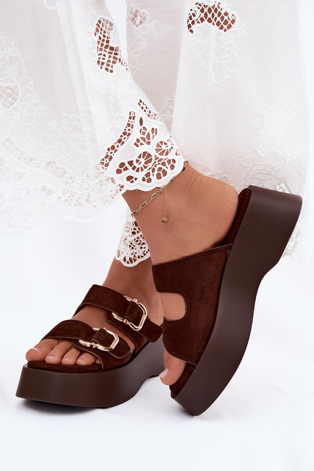  Sandał Klapki Model Hazelia THS-162 Czekolada - Step in style 