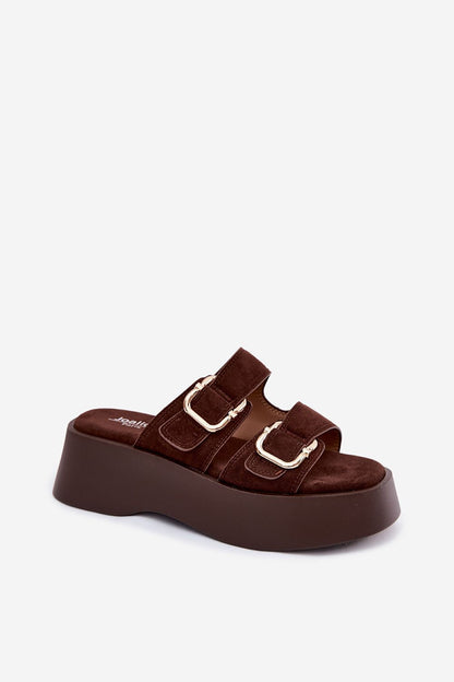  Sandał Klapki Model Hazelia THS-162 Czekolada - Step in style 
