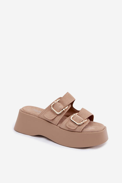  Sandał Klapki Model Hazelia THS-162 Beige - Step in style 