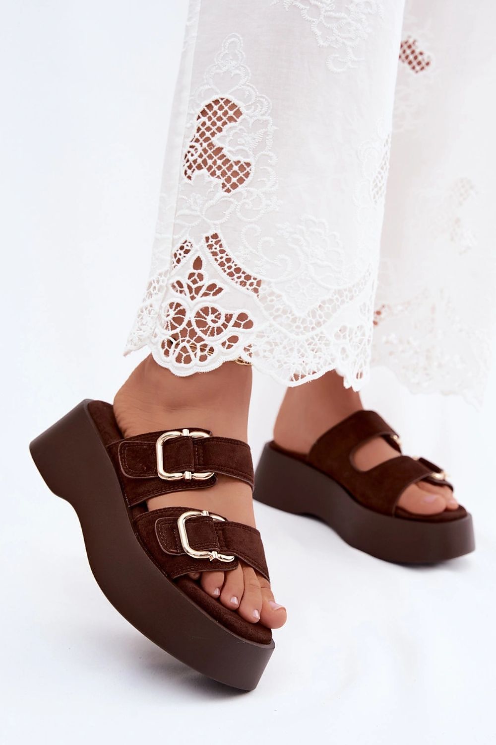  Sandał Klapki Model Hazelia THS-162 Czekolada - Step in style 