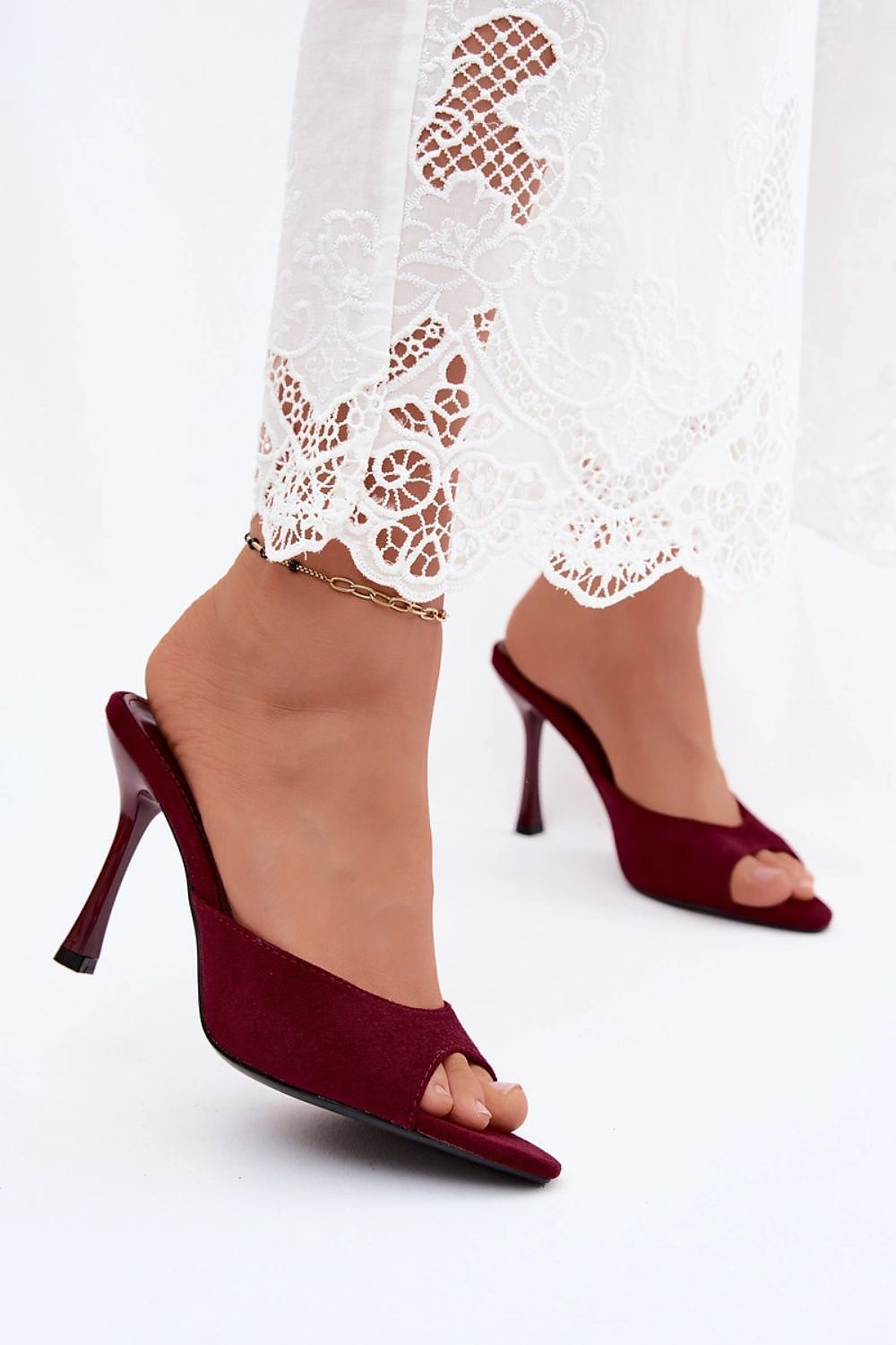  Sandał Klapki Model Cherryssa LOLA5272 Bordo - Step in style 
