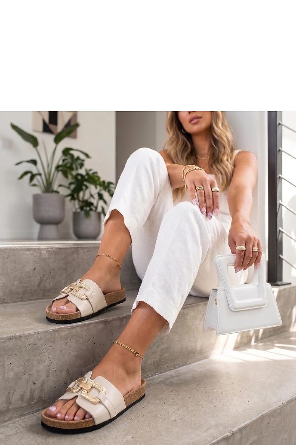  Sandał Klapki Model Rachele SAR-42 Beige - Solea 