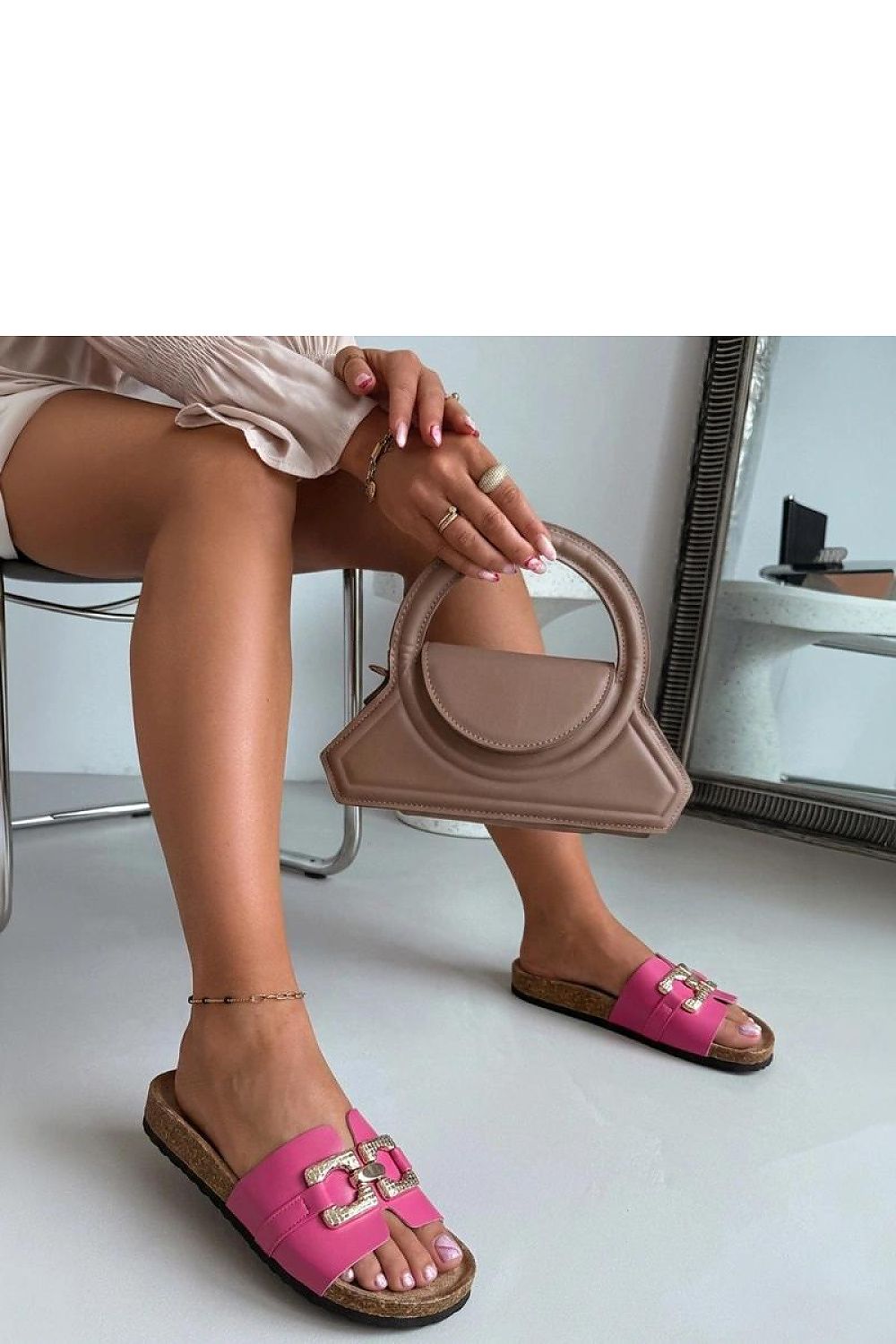  Sandał Klapki Model Rachele SAR-42 Pink Fuksja - Solea 