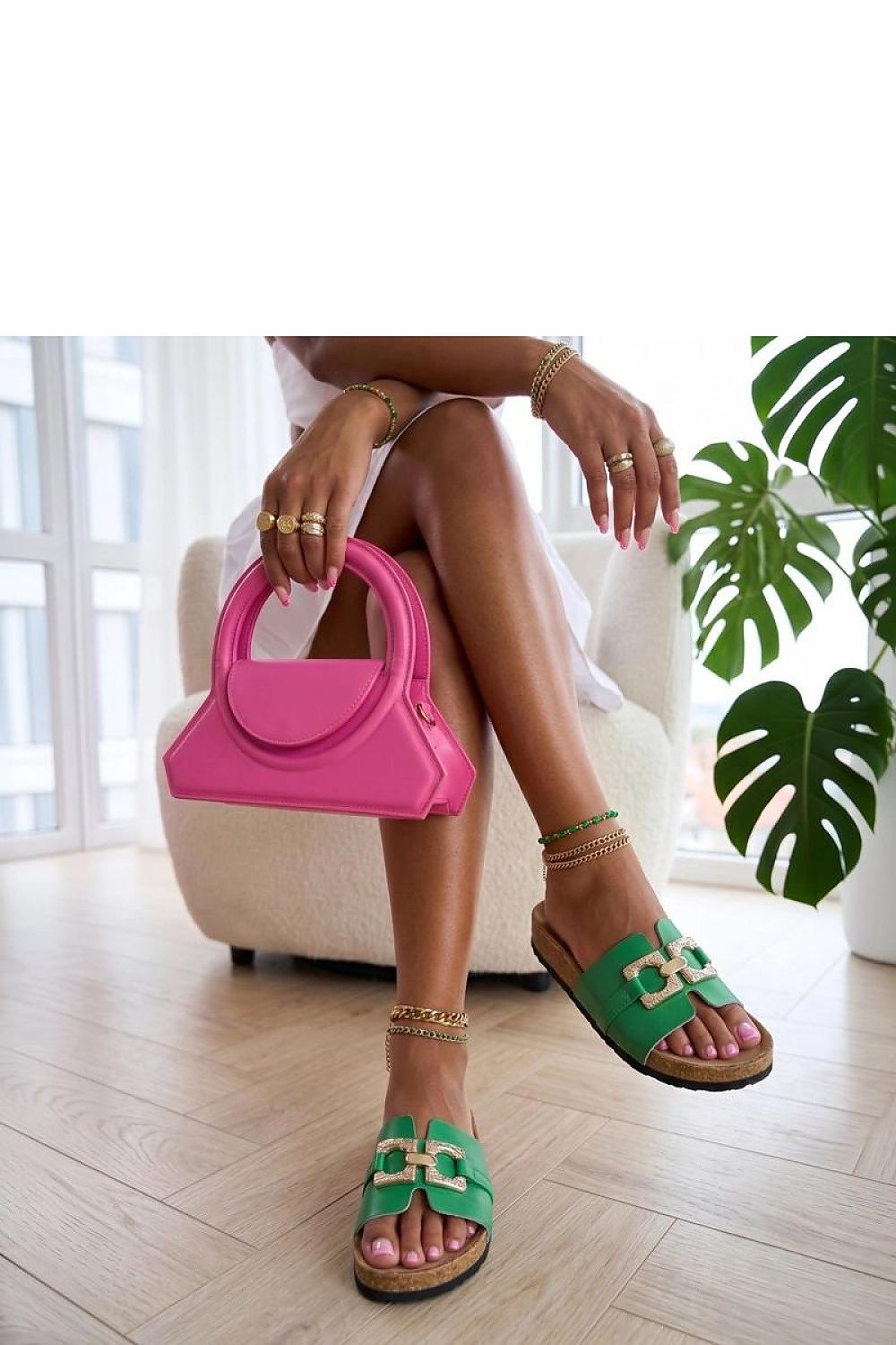  Sandał Klapki Model Rachele SAR-42 Green - Solea 