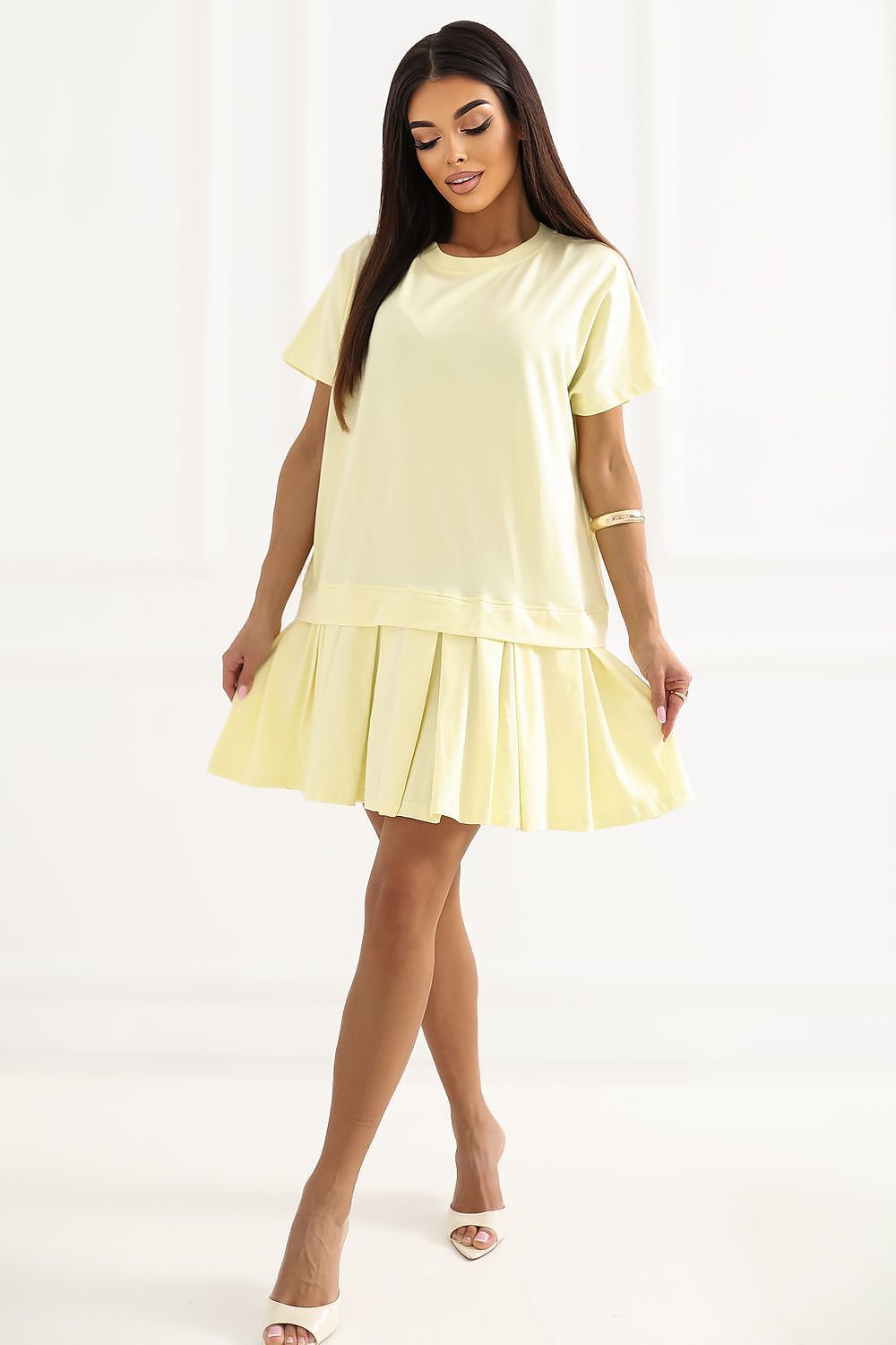  Sukienka Model RV-SK-A1229.10P Light Yellow - Rue Paris 