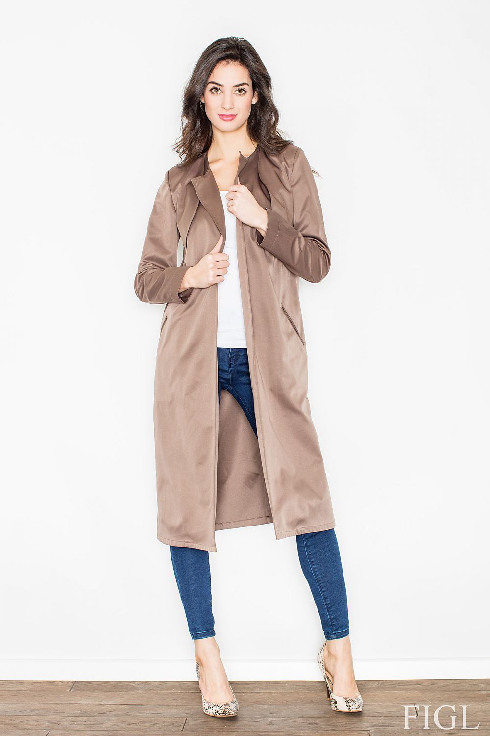   Płaszcz M427 Beige - Figl 