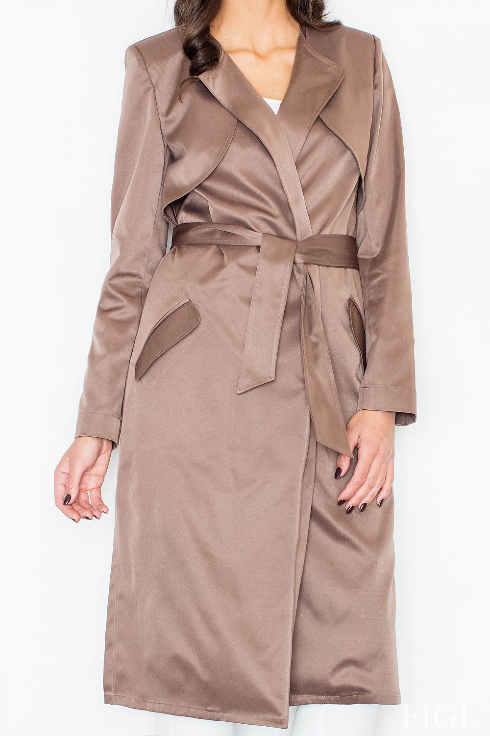   Płaszcz M427 Beige - Figl 