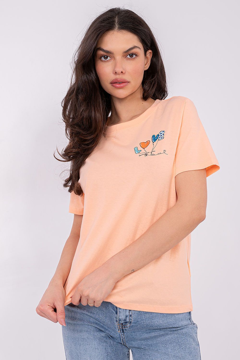   Tshirt Damski Model D12022M02844A Brzoskwinia - Factory Price 