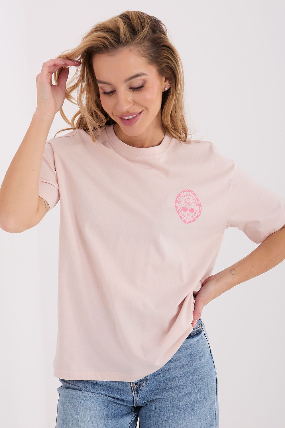  Tshirt damski Model D12022M02842A Light Pink - Factory Price 